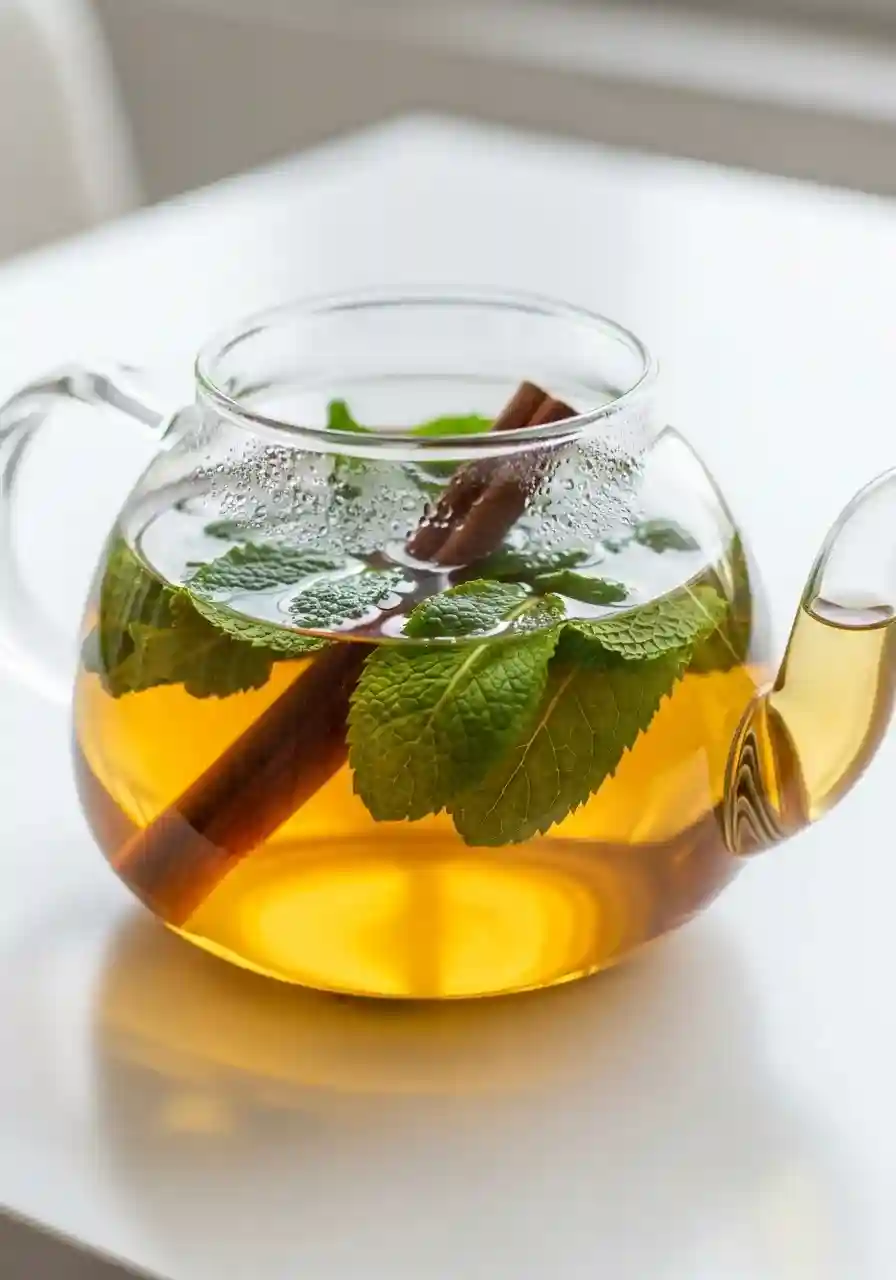 Steeping cinnamon and herbs in Costa Rican tea for weight loss.