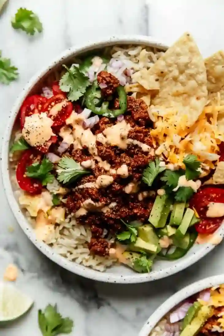 Easy Beef Taco Bowls with Salsa Ranch 7