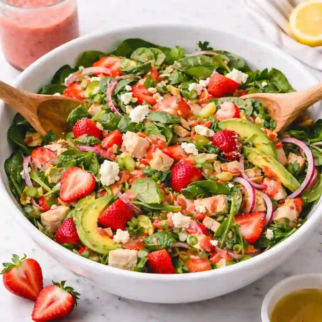 Strawberry Chicken Spinach Salad That Tastes Like Summer in Every Bite